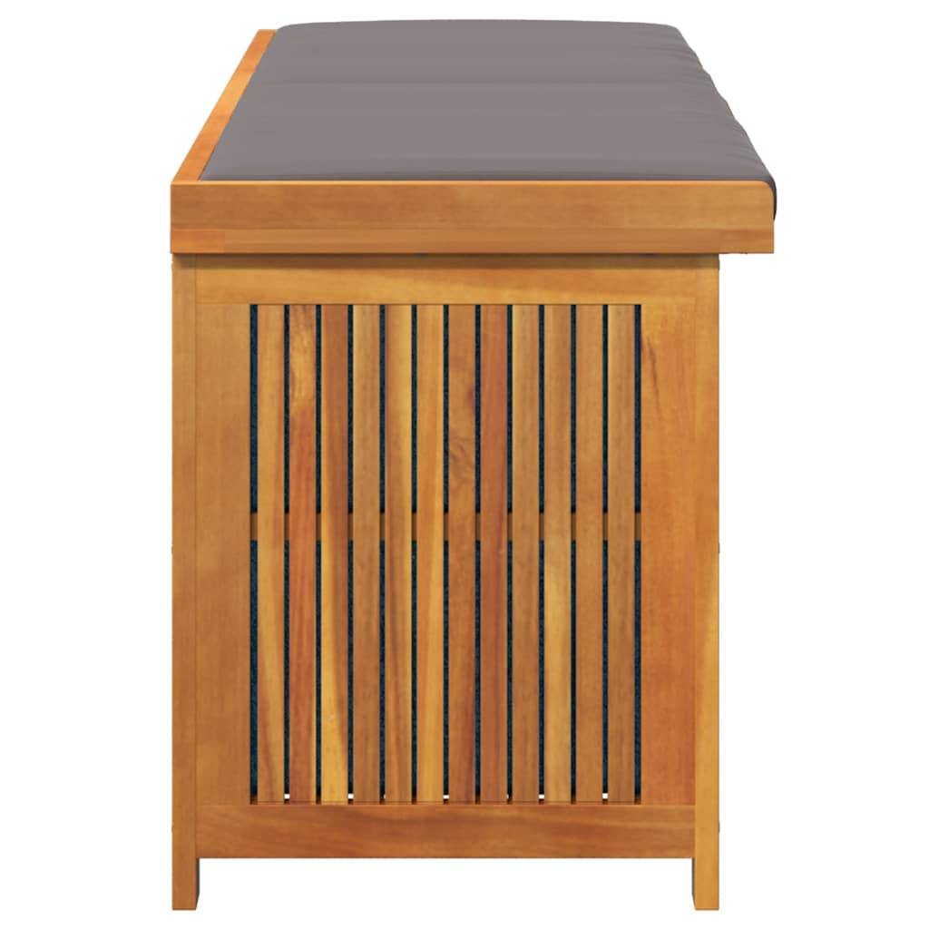 Coffre de jardin bois d'acacia massif naturel et gris foncé 150 x 50 x 60.5 cm - PANGIVO - Image 6