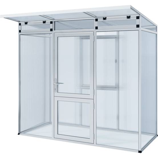 Serre de jardin 2,56m² Linea 1, aluminium et polycarbonate KGT - Image 1