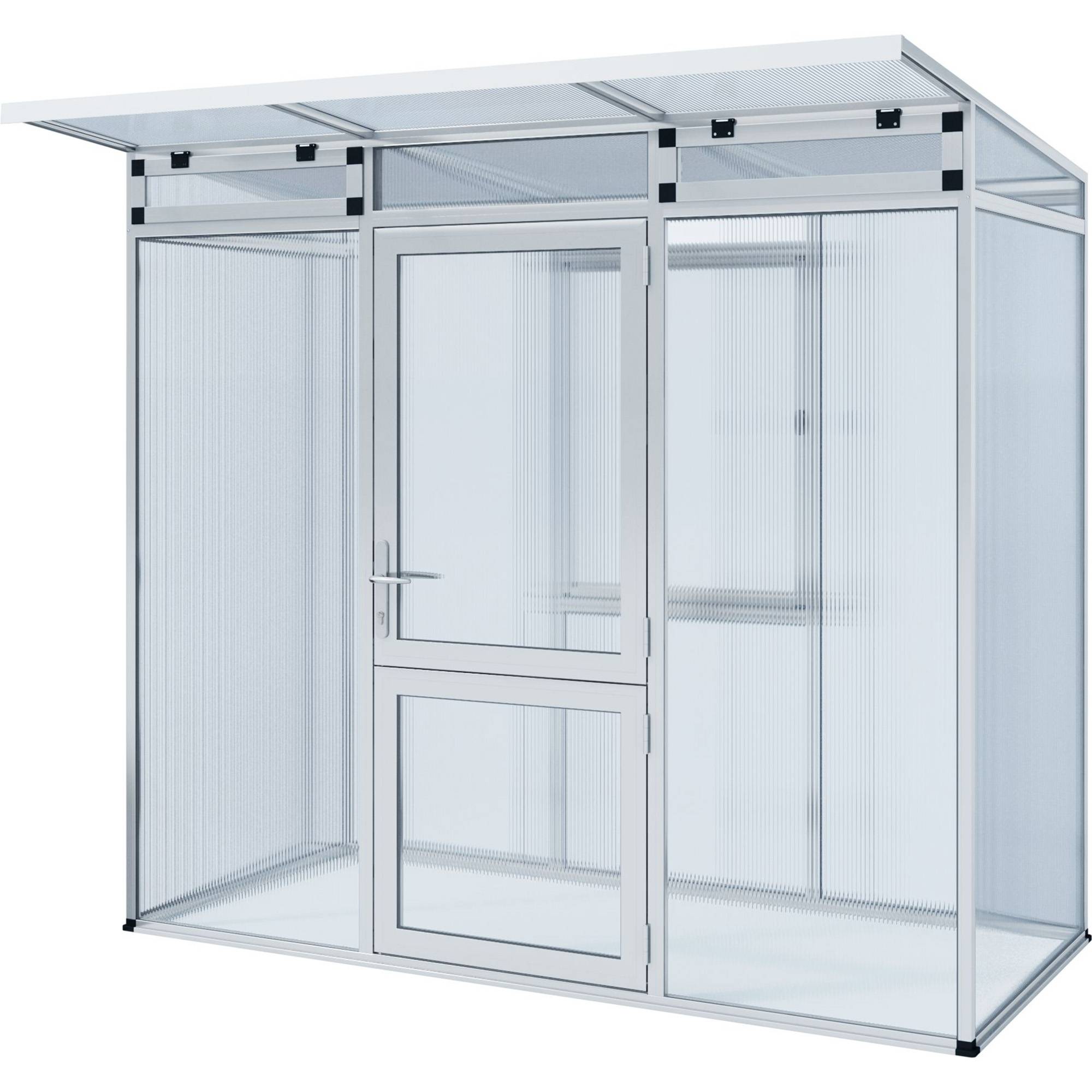 Serre de jardin 2,56m² Linea 1, aluminium et polycarbonate KGT - Image 1