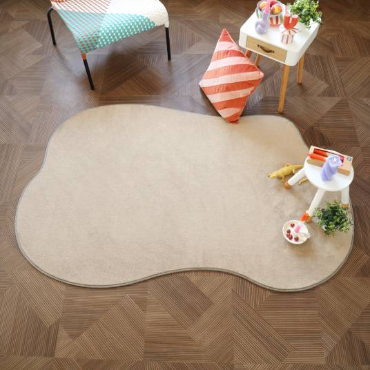 Decoweb - Tapis en matière recyclée de forme organique - Re-cycle - Beige - 200 x 300 cm - Decoweb - Image 1