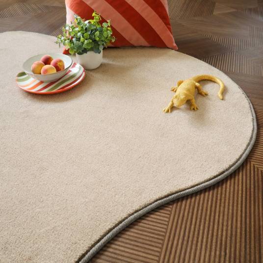 Decoweb - Tapis en matière recyclée de forme organique - Re-cycle - Beige - 200 x 300 cm - Decoweb - Image 3