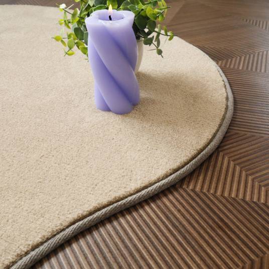 Decoweb - Tapis en matière recyclée de forme organique - Re-cycle - Beige - 200 x 300 cm - Decoweb - Image 4