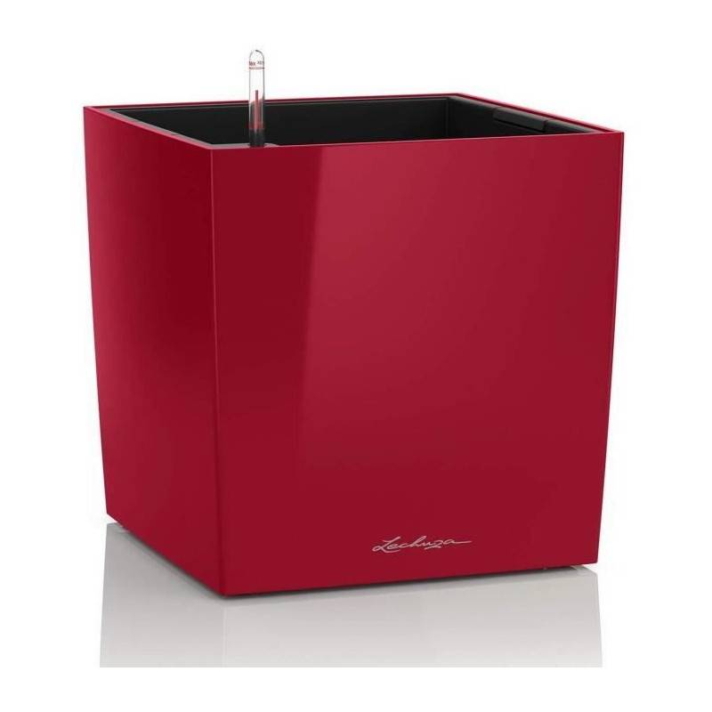 Lechuza - Pot De Fleur Lechuza Cube Premium 40 - Kit Complet, Rouge Scarlet Brillant - Image 1