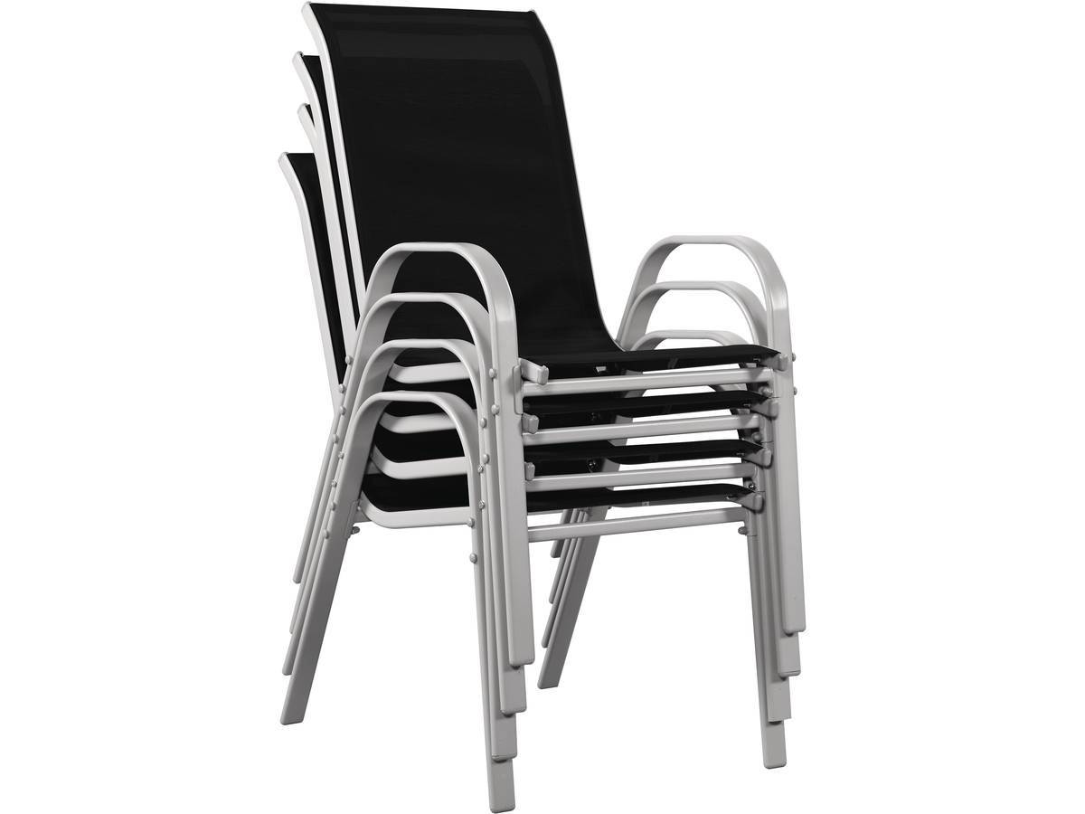 Fauteuil Jardin Textilène "cordoba" - Phoenix - Noir - Lot De 4 -habitat Et Jardin - Image 4