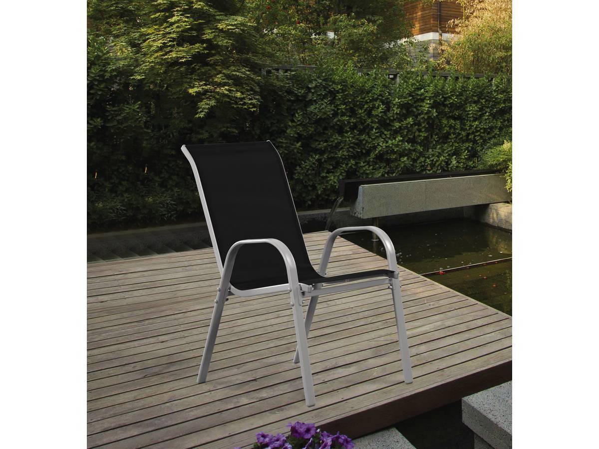 Fauteuil Jardin Textilène "cordoba" - Phoenix - Noir - Lot De 4 -habitat Et Jardin - Image 3