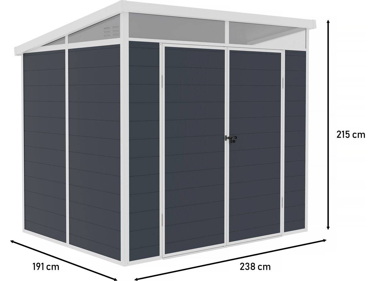 Abri De Jardin "detroit" En Résine - Gris - 4.54m² - 1.91 X 2.38 M -habitat Et Jardin - Image 3