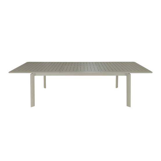 Table extensible de jardin 6/10p avec système papillon en aluminium Kaki clair HAVANA - Image 2