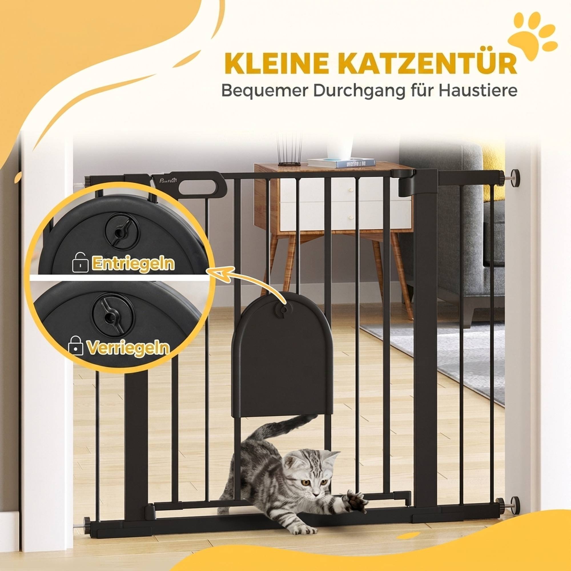 Barrière de sécurité escalier et porte pour chien, protection pour animal, acier - Image 8