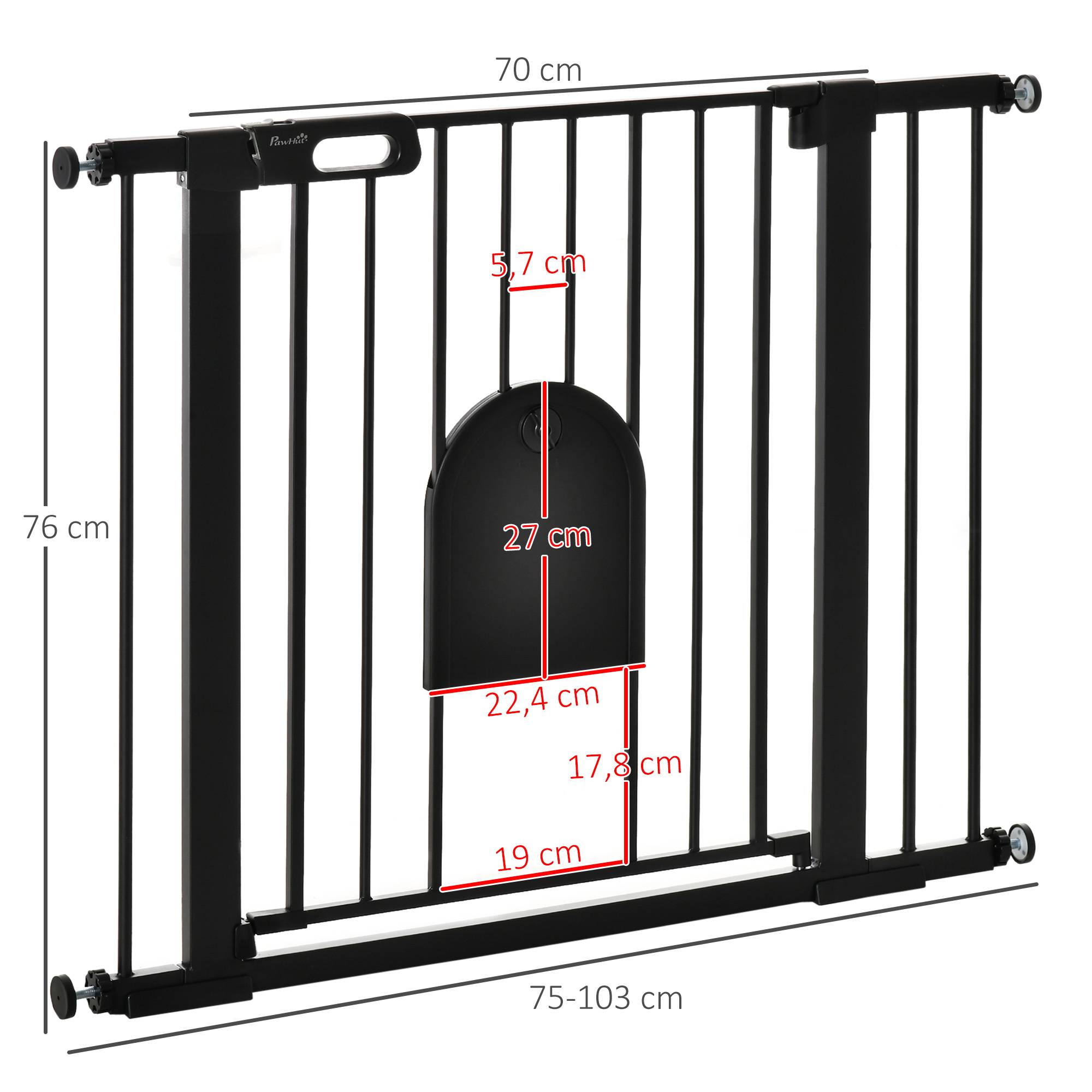Barrière de sécurité escalier et porte pour chien, protection pour animal, acier - Image 5