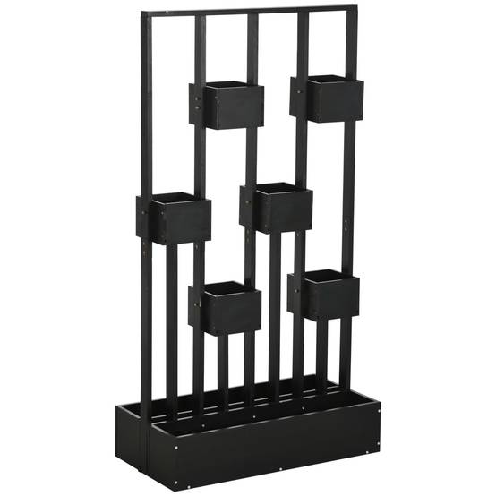 Potager Modulaire Cadre Bois Sapin Balcon Terrasse Culture Personnalisée 90x45x170cm Noir - ComfortXL Outdoor Living - Image 2