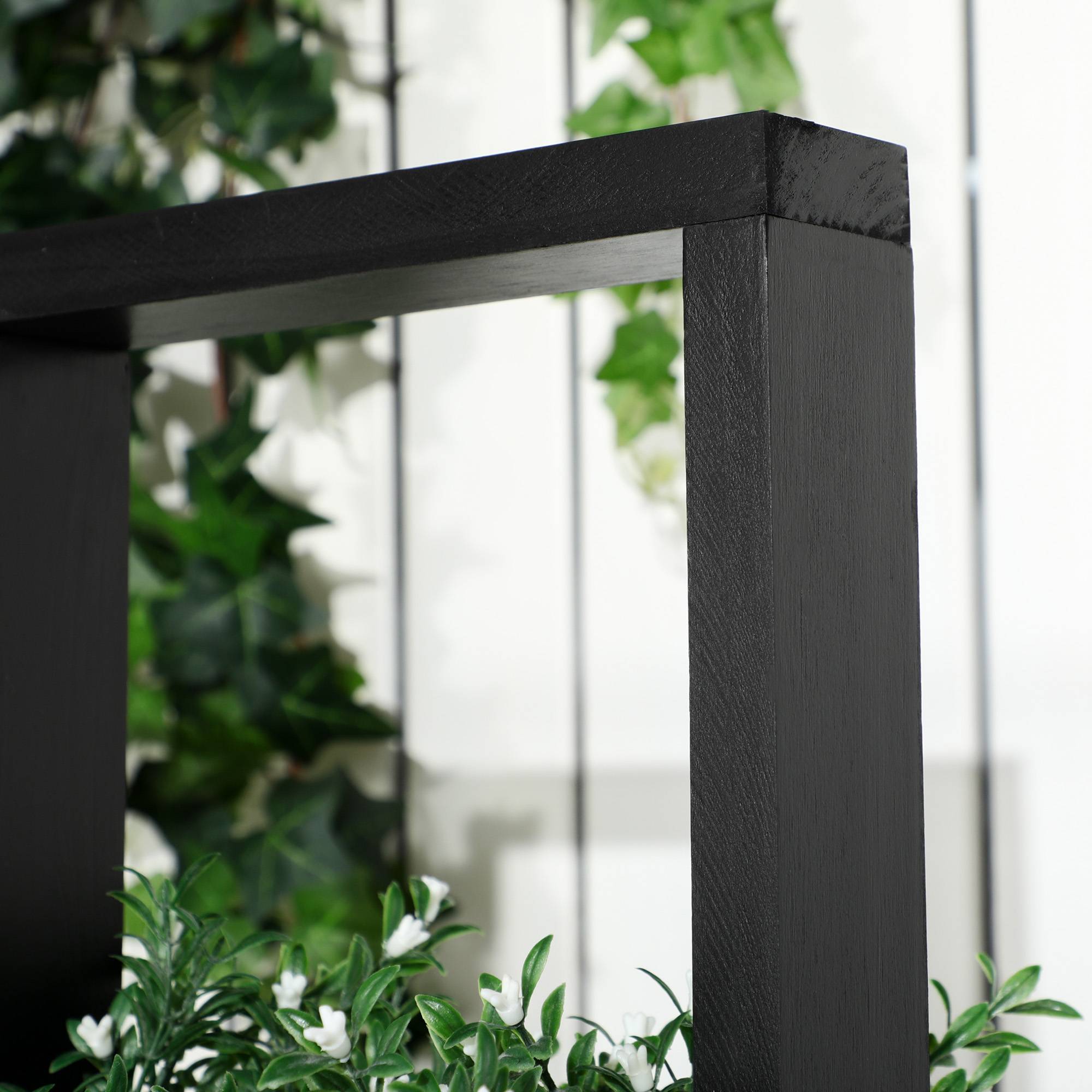 Potager Modulaire Cadre Bois Sapin Balcon Terrasse Culture Personnalisée 90x45x170cm Noir - ComfortXL Outdoor Living - Image 10