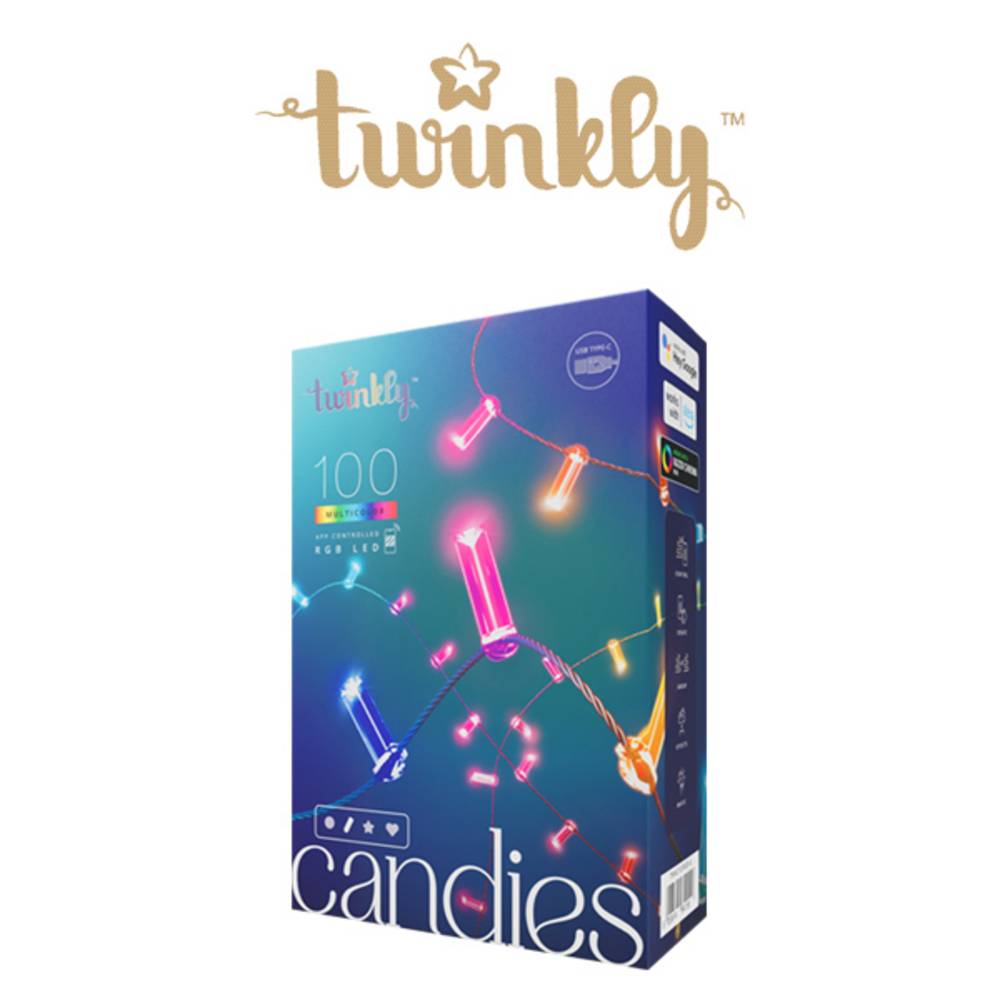 Guirlande Bougie connectée IP20 6m 100 LEDS RGB fil vert TWINKLY CANDIES - Image 2