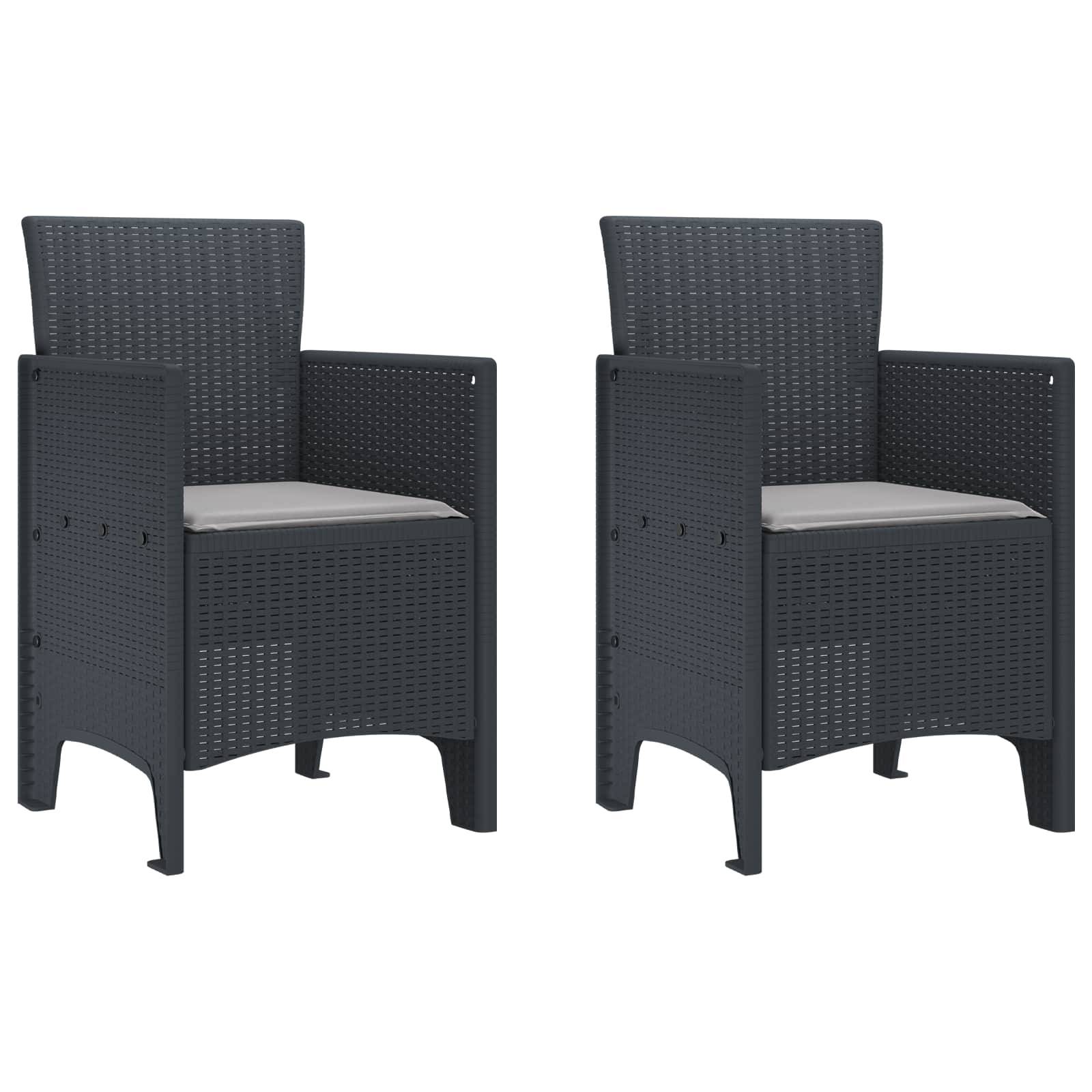 PANGIVO - Chaise de jardin polypropylène anthracite 53 x 49 x 85 cm, Poids :12.8kg - PANGIVO
