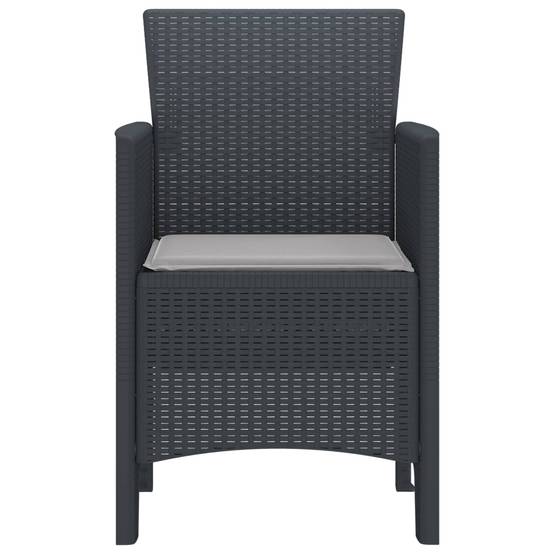 Chaise de jardin polypropylène anthracite 53 x 49 x 85 cm, Poids :12.8kg - PANGIVO - Image 3