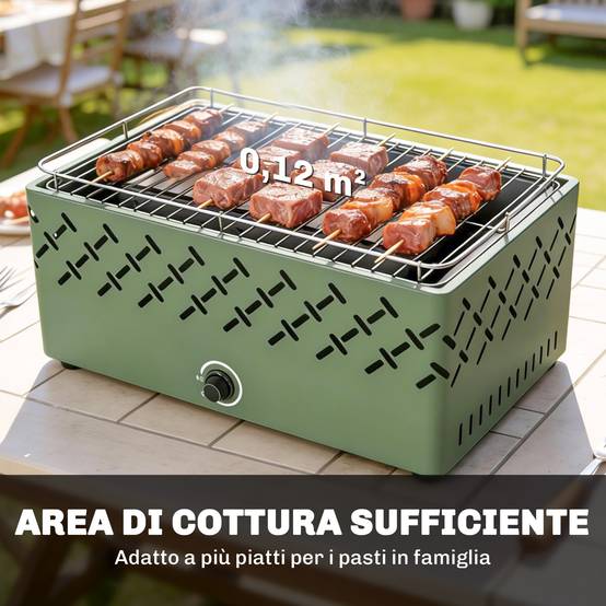 Barbecue à charbon portable avec ventilateur intégré pour extérieur, vert clai - Image 7