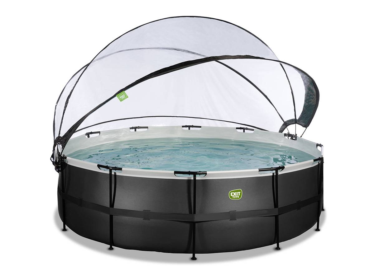 Exit Toys - Piscine tubulaire Black Leather ronde 4,88 x 1,22 m avec dôme - Exit Toys - Image 2