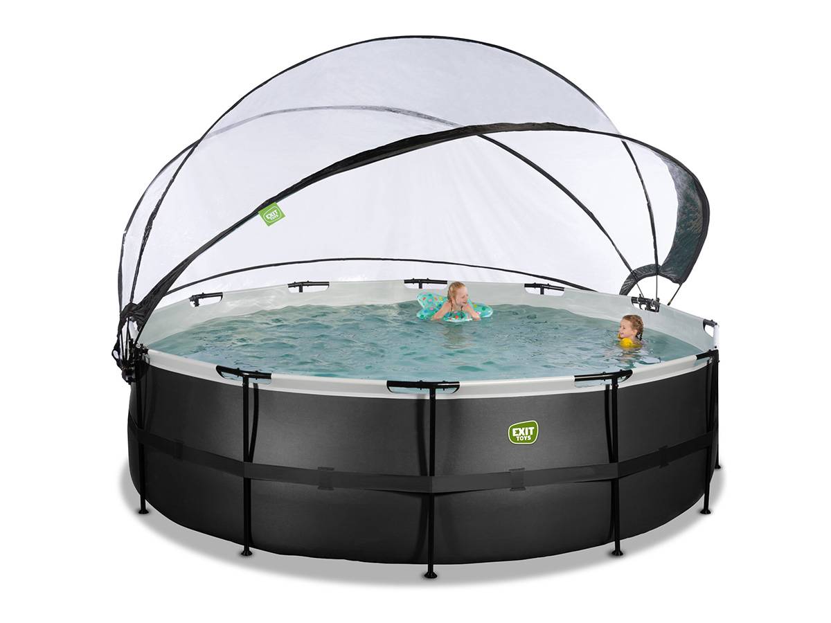 Exit Toys - Piscine tubulaire Black Leather ronde 4,88 x 1,22 m avec dôme - Exit Toys - Image 6