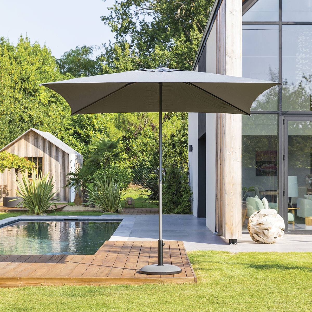 Hesperide - Parasol droit carré "Soya" ardoise D2,5x2,5m en acier Hespéride - Image 1