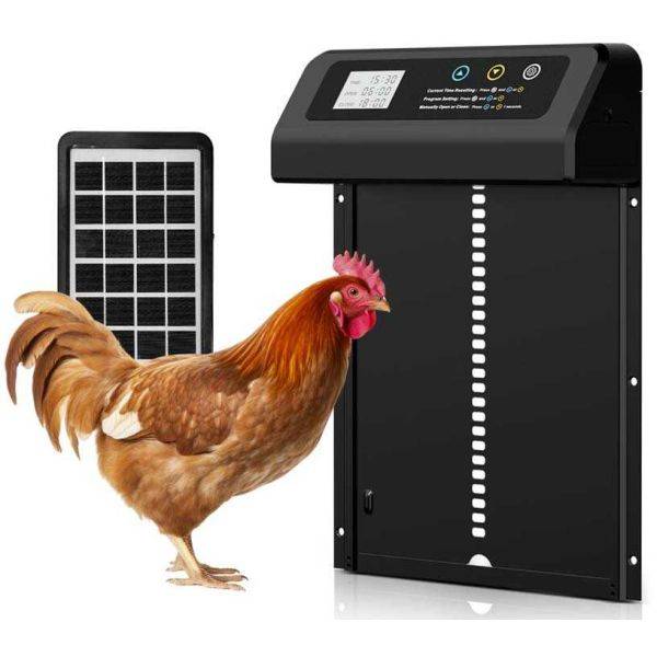 Jardindeco - Porte automatique solaire pour poulailler avec télécommande  JardinDeco