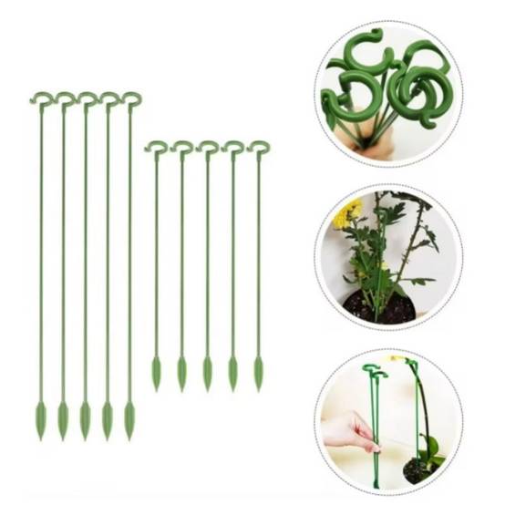 Lot de 10 Tuteurs pour Plantes d'Intérieur 37 cm - Fibre de Verre Résistant - Support pour Orchidées et Fleurs Délicates - Lytech - Image 1