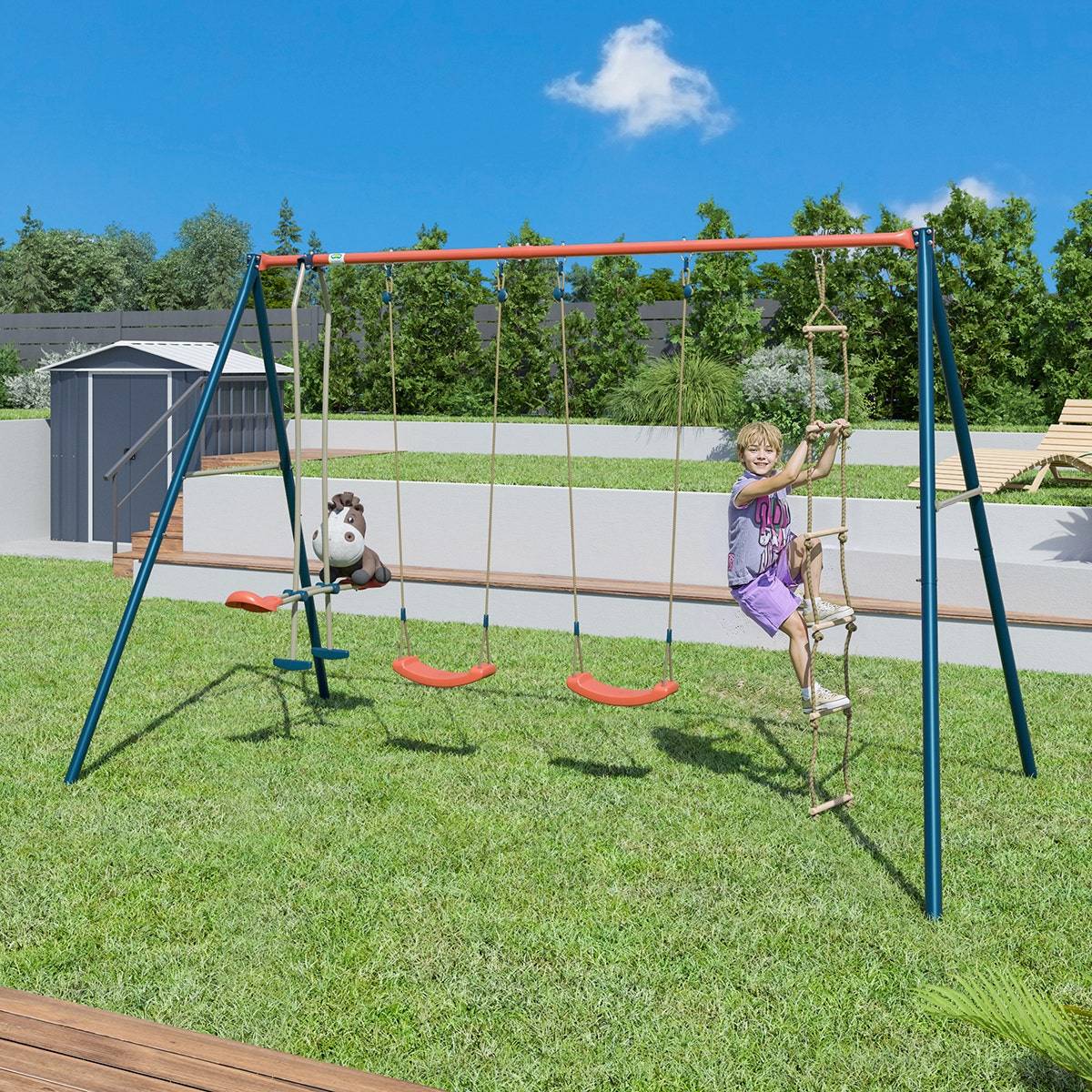 Portique métal 2,20 m Axion MAHO 5 Enfants - Image 7