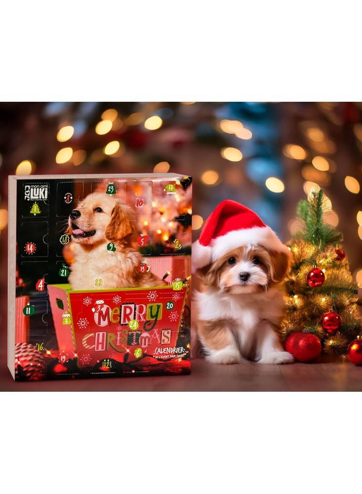 Calendrier de l'avent - noel pour chien gourmand - friandises et de recompenses taille 20 X 15 CM - Mon Ami Luki - Image 2