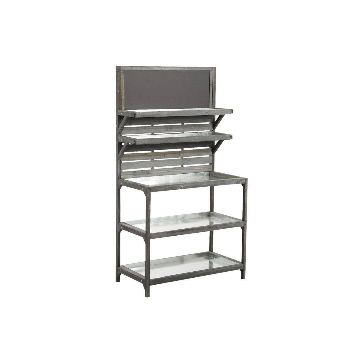 Aubry Gaspard - Table de jardinage en bois vieilli et zinc - Image 1