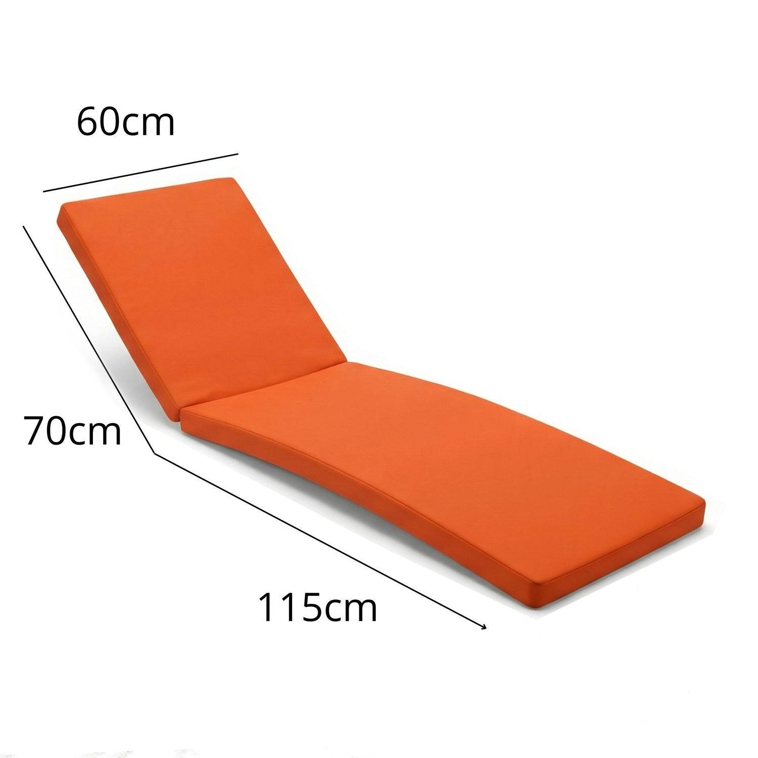 Coussin pour transat déhoussable 185x55x4cm orange - Déco arts - Image 4