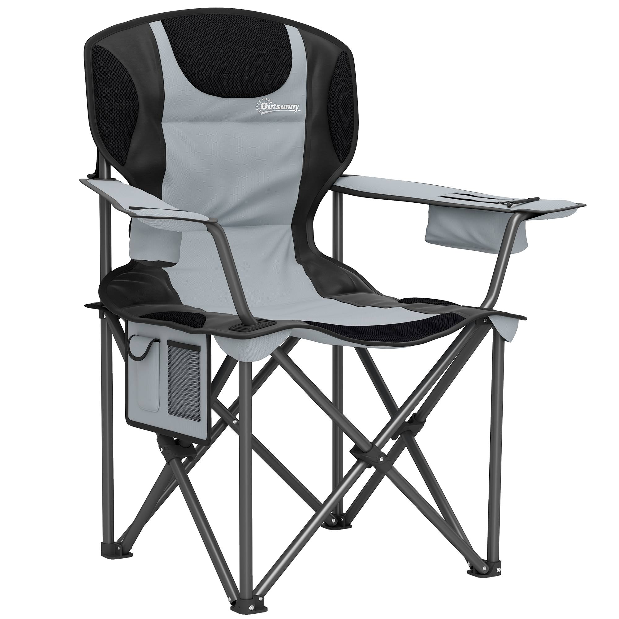 ComfortXL - Chaise de camping pliante tissu Oxford 600D extérieur confort rembourré gris clair - ComfortXL Outdoor Living - Image 1