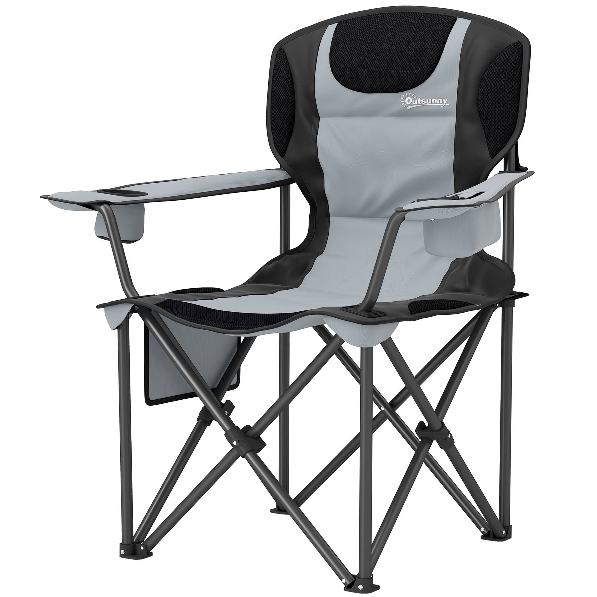 ComfortXL - Chaise de camping pliante tissu Oxford 600D extérieur confort rembourré gris clair - ComfortXL Outdoor Living - Image 2