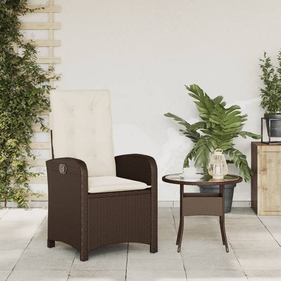 ComfortXL - Fauteuil Relax de Jardin Inclinable Résine Tressée Dossier Réglable pour Terrasse Sieste Marron – ComfortXL Outdoor Living - Image 3