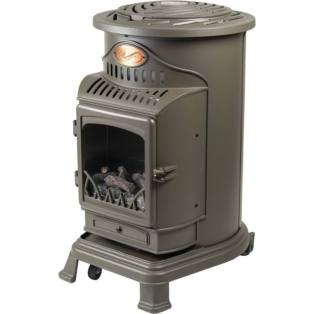 Universal - Poêle à gaz Fonte véritable 3,4KW Marron Effet feu Miel Provence UNIVERSAL - Image 3
