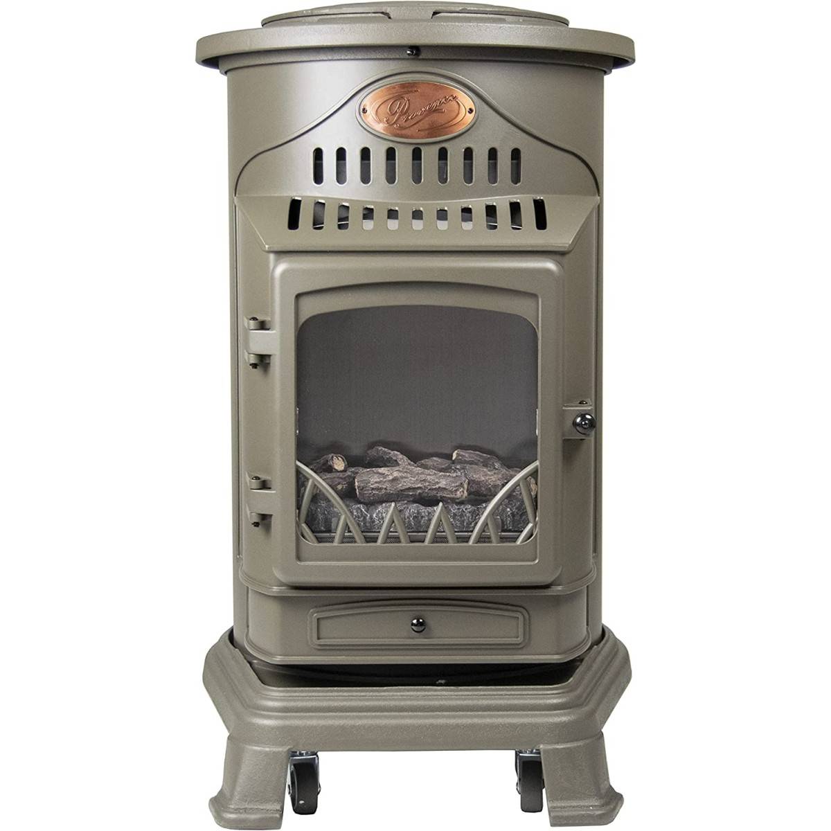 Universal - Poêle à gaz Fonte véritable 3,4KW Marron Effet feu Miel Provence UNIVERSAL - Image 2
