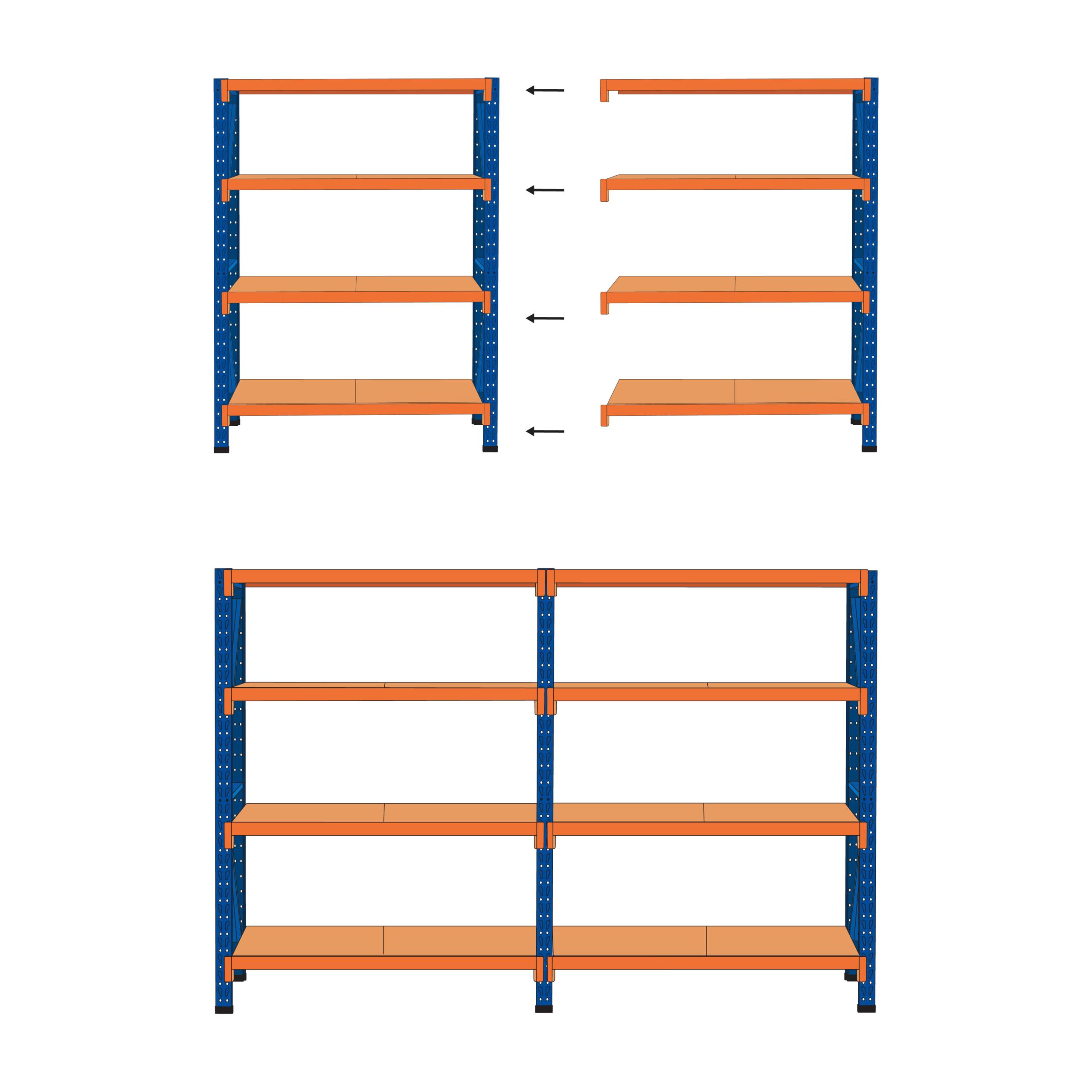 Beliani - Meuble de rangement Acier Orange FIUGGI - 200x60x200- Beliani - Image 9