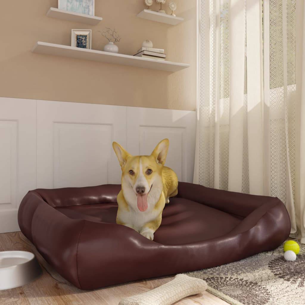 Vidaxl - Lit pour chien Marron 105x80x25 cm Similicuir vidaXL 171245 - Image 1