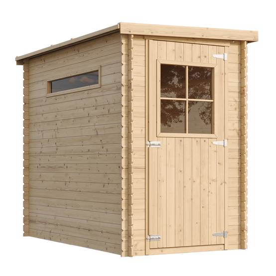 Timbela - Abri de jardin en bois l239xL144xH198 cm / 2.63 m² avec sol traité - Petit abri à outils, Local à vélos - 19 mm d’épaisseur - Timbela M306+M306G - Image 2