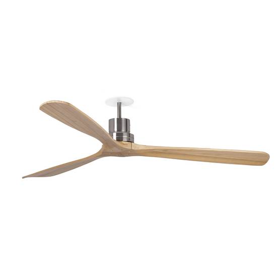 Ventilateur plafond DC encastre Ø1320 mm nickel mat acier 3 pales pin