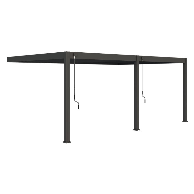 Ombrea - Pergola bioclimatique Ombréa adossée VS 4x6M Anthracite + 2 stores 3M - Image 4