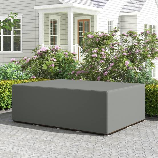 Housse de meubles de jardin, housse salon de jardin imperméables coupe-vent et anti-UV, 275 x 205 x 90 cm, gris - Image 10