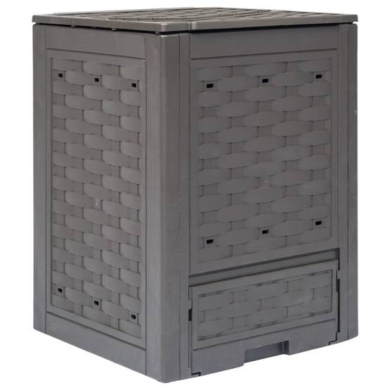 Composteur de jardin plastique marron 60 x 60 x 83 cm - PANGIVO - Image 1