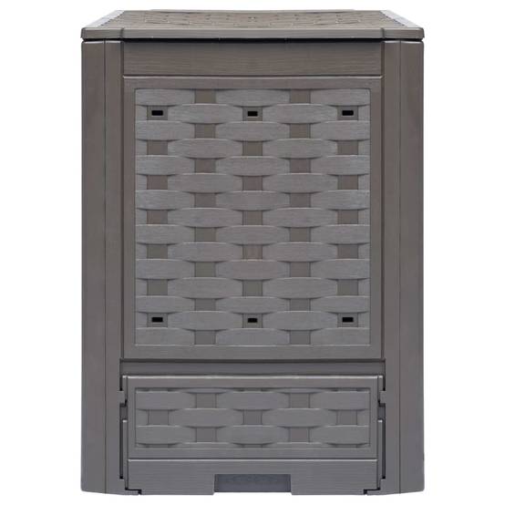 Composteur de jardin plastique marron 60 x 60 x 83 cm - PANGIVO - Image 2