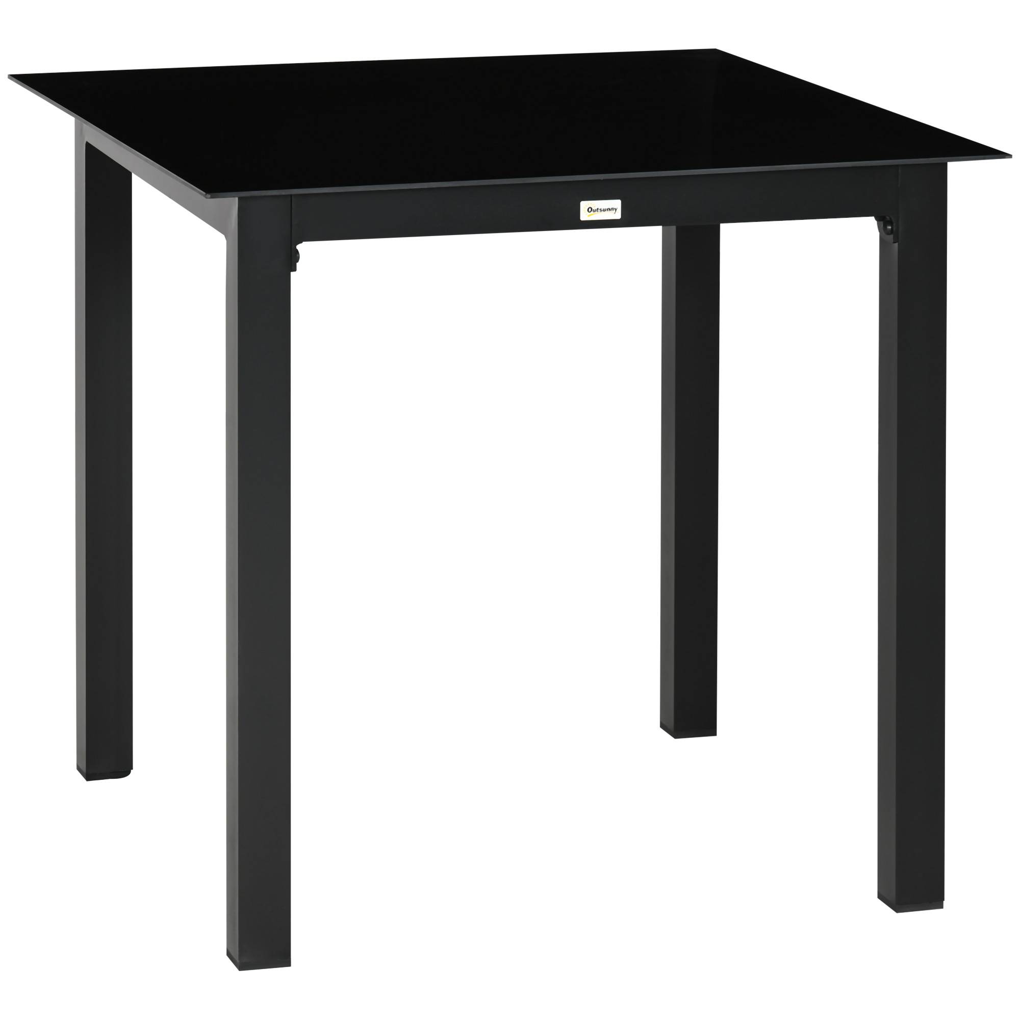 PANGIVO - Table de jardin carrée pour 4 personnes, aluminium, noir, 80 x 80 x 74 cm - PANGIVO - Image 1