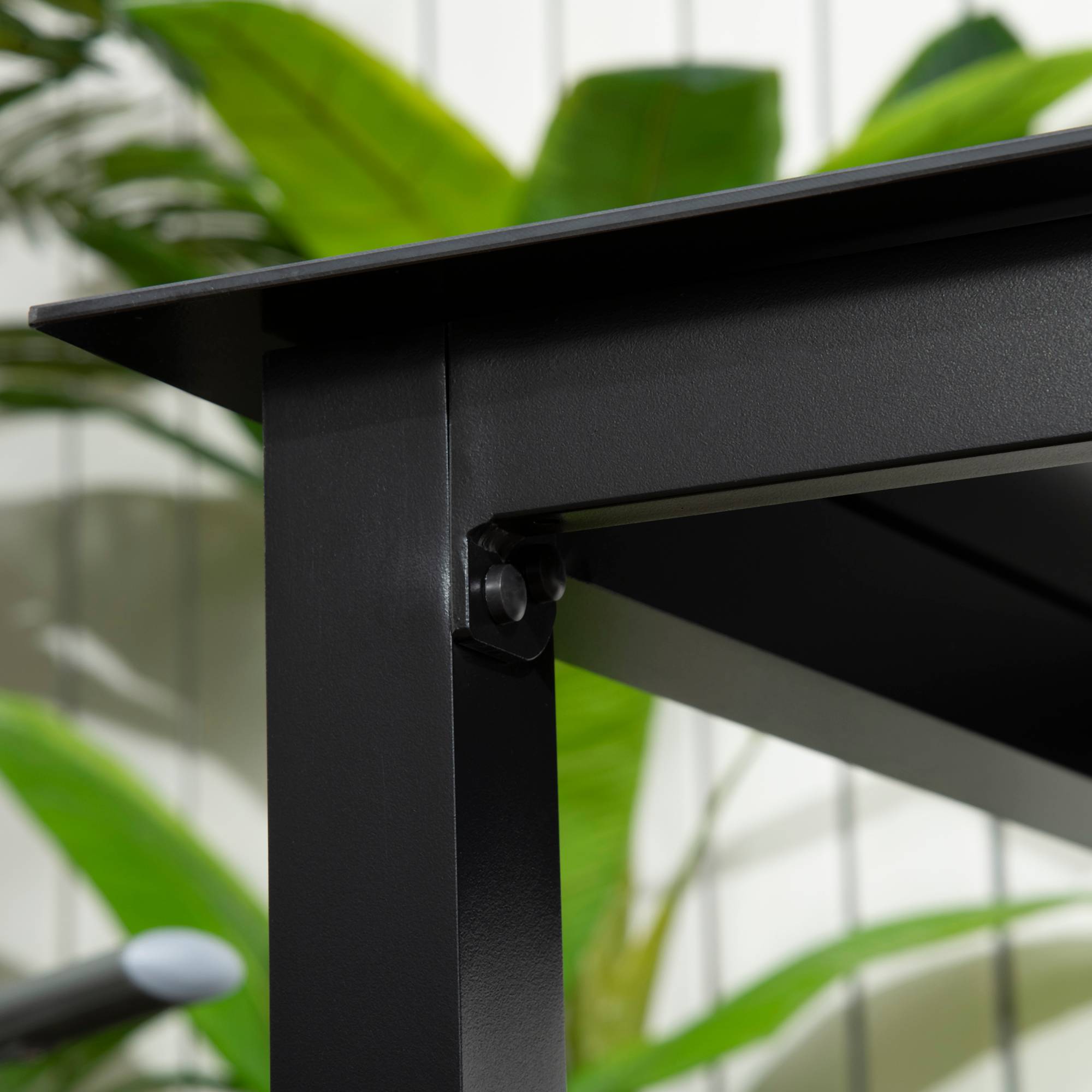 PANGIVO - Table de jardin carrée pour 4 personnes, aluminium, noir, 80 x 80 x 74 cm - PANGIVO - Image 8