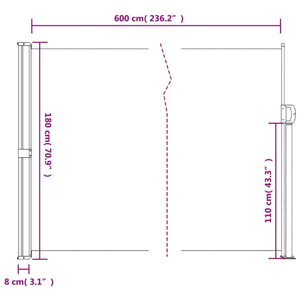 Maison Chic - Store Banne - Auvent latéral rétractable beige 180x600 cm - MEUBLE PRO-JU4915 - Image 8