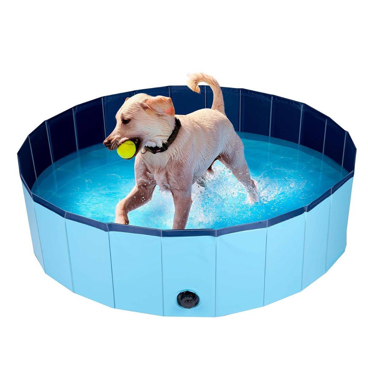Piscine pour Chien PVC 120x30 cm Sol Antidérapant Jeu d'eau pour Animaux KZ GARDEN - Image 1