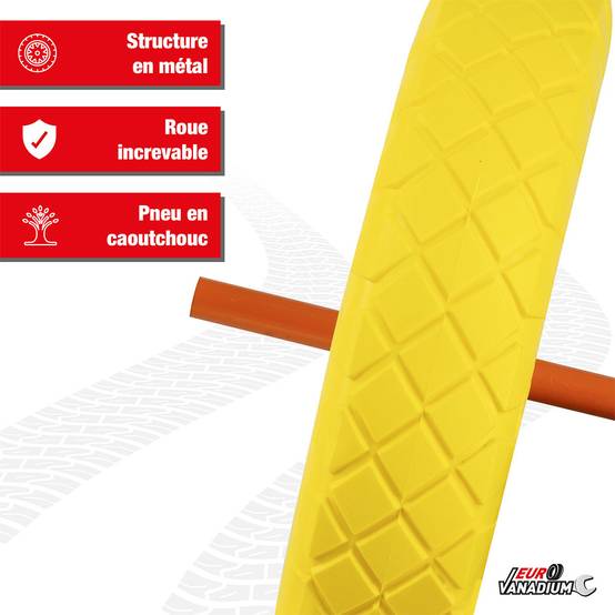 Roue de brouette increvable 390 mm – Axe ext 20 mm - EURO VANADIUM - Image 2