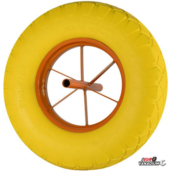 Roue de brouette increvable 390 mm – Axe ext 20 mm - EURO VANADIUM - Image 4