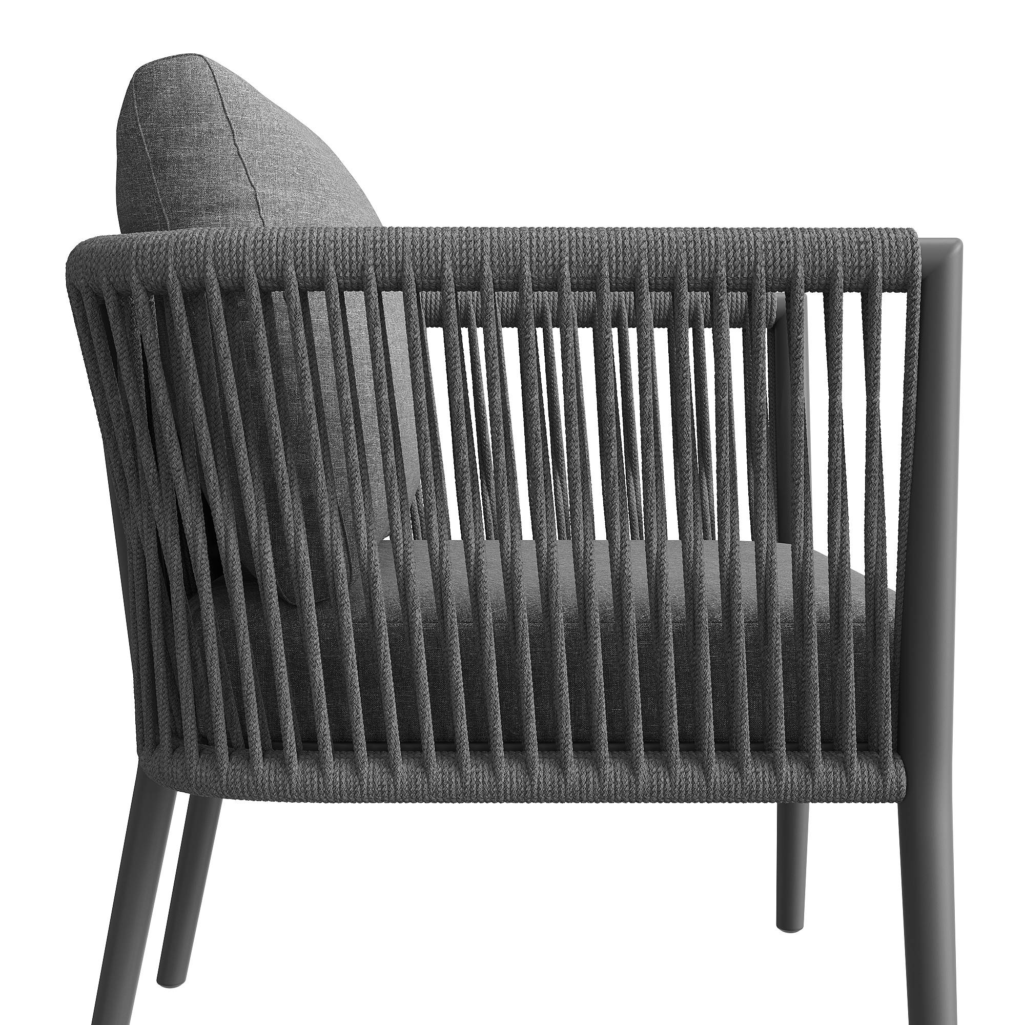 ComfortXL - Salon de jardin d'angle résine tressée métal 5-6 places terrasse modulable avec tables gris - ComfortXL Outdoor Living - Image 8