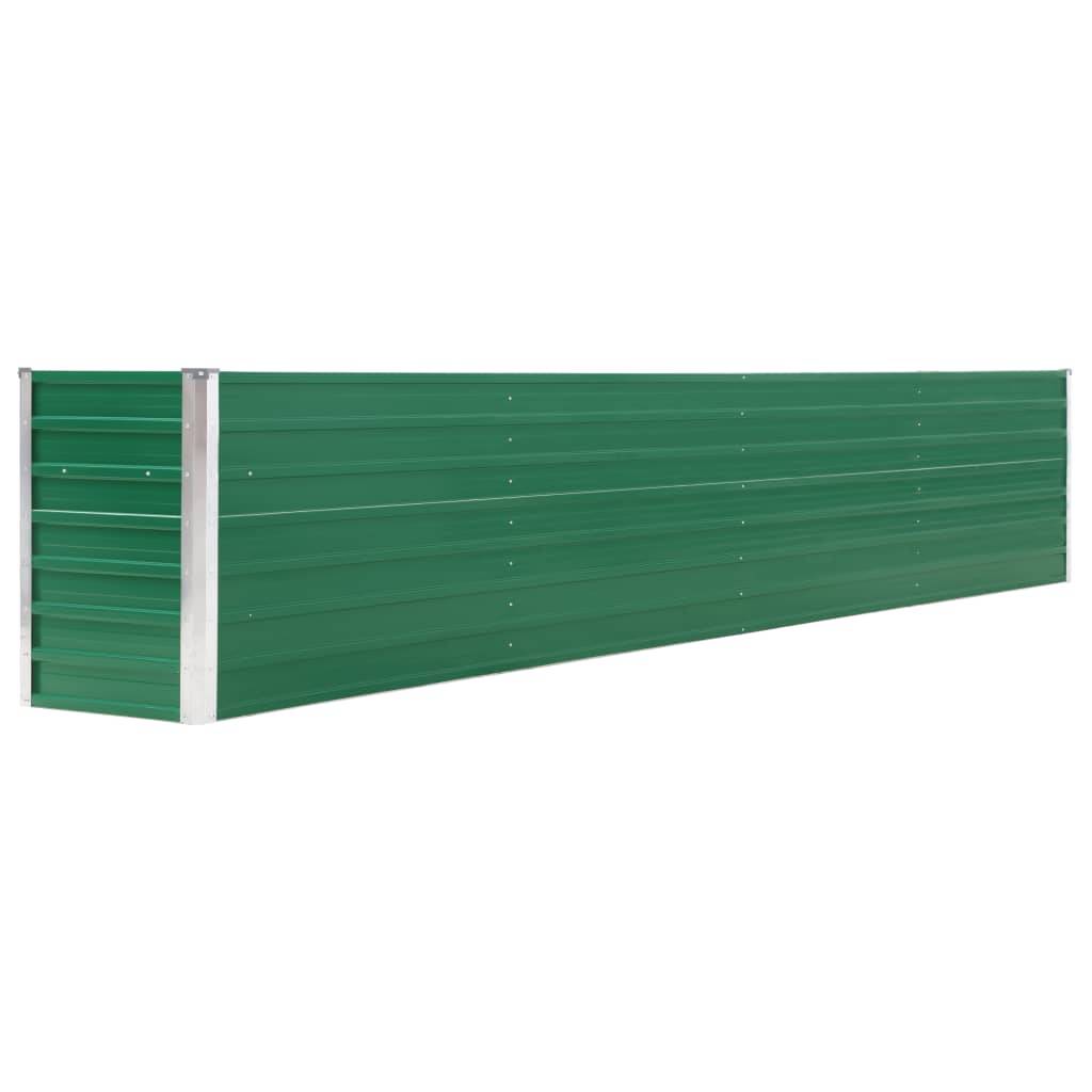 Jardinière lit surélevé plantes fleurs jardin acier galvanisé 320 x 40 x 45 cm vert - Image 1