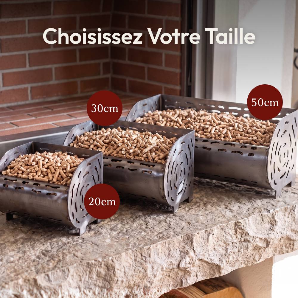 Panier Brûleur Pellets & Granulés 20cm, Cap. 3kg, Acier Brut CASABEL - Image 8